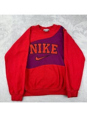 Nike Rework Red/Purple Sweater Men's Size M (Fits a side down)